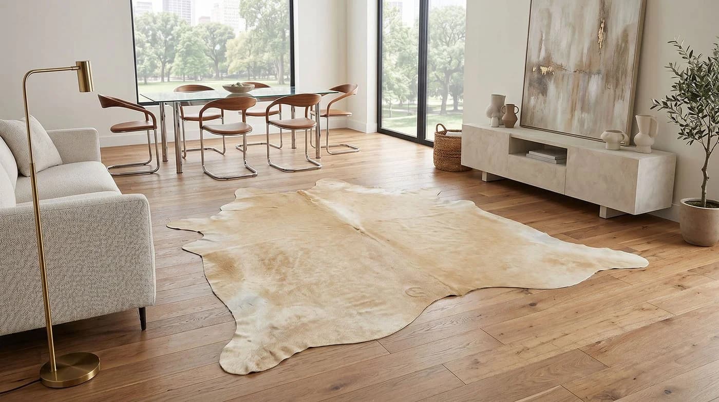 KUHFELL online & NOMAD Fellteppich Kuhfell Beige Rinder Fell Teppich - Bild 5
