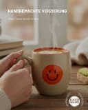 FRITZTOWN Keramiktasse Good Vibes Only Beige-Orange 440ml Bild 5