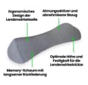 HEALTHSON Rückenkissen LumbaRelax® Grau Memory-Schaum Bild 4