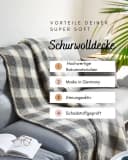 K. & N. Schurwolle Schurwolldecke SuperSoft Karo-Grau Bild 1