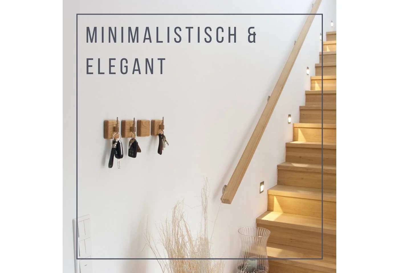 Magnetischer Schlüsselhalter aus Eiche 4er Set - Bild 4