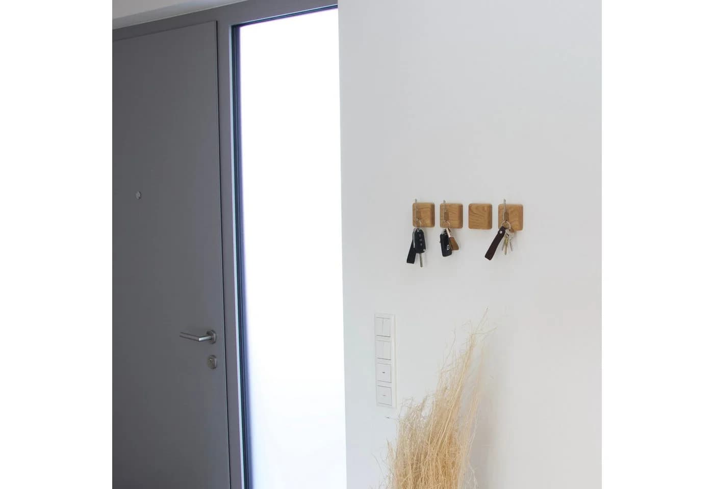 Magnetischer Schlüsselhalter aus Eiche 4er Set - Bild 5