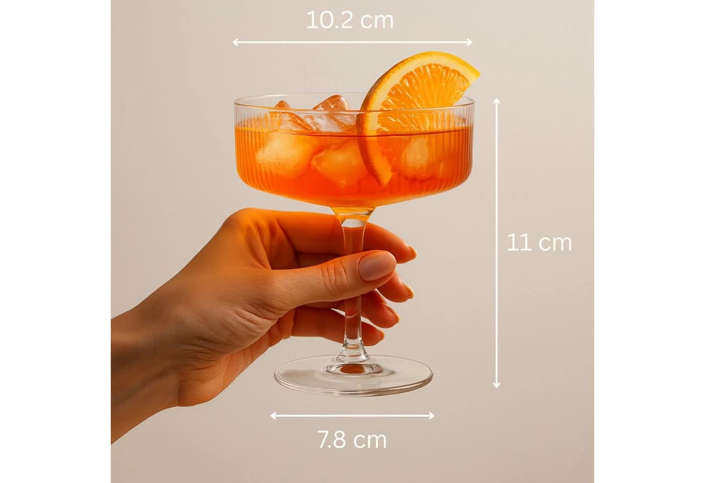 DAL CERO Cocktailglas 2-tlg. Transparent Geripptes Design