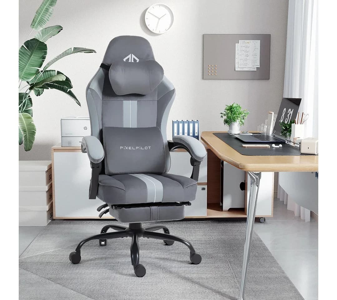 PixelPilot Gaming Chair Nebula Atmungsaktiver Stoff Ergonomisches Design