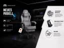PixelPilot Gaming-Stuhl Ergonomisch Grau Mit Fußstütze Bild 1