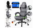 PixelPilot Gaming-Stuhl Ergonomisch Grau Mit Fußstütze Bild 2