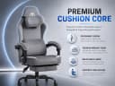PixelPilot Gaming-Stuhl Ergonomisch Grau Mit Fußstütze Bild 3