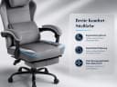 PixelPilot Gaming-Stuhl Ergonomisch Grau Mit Fußstütze Bild 4