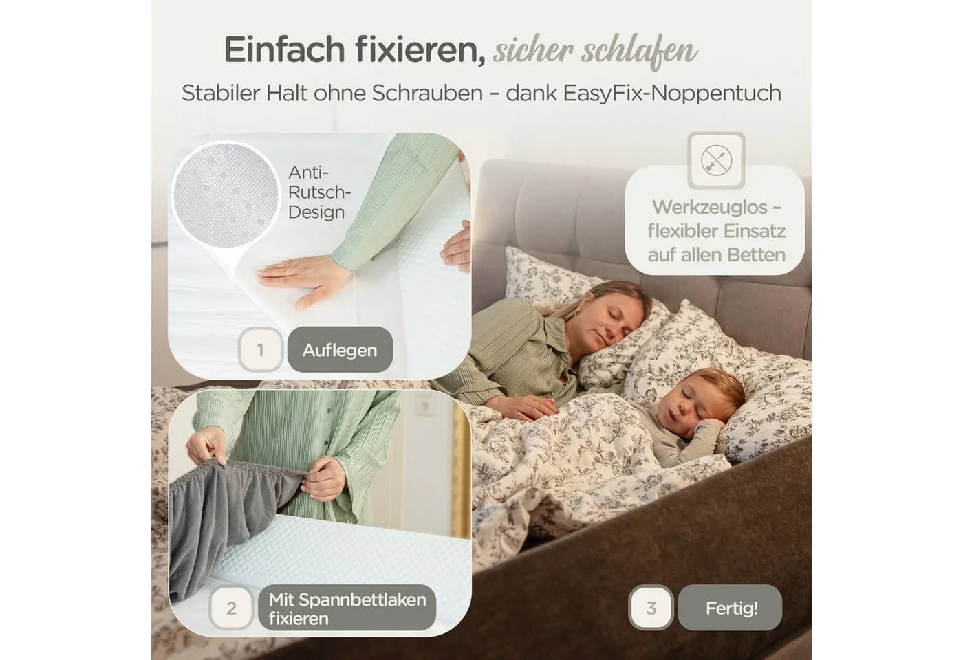 Lunova Bettschutzgitter Rausfallschutz Formstabiler Schaumstoff - Bild 4