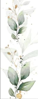 artissimo Glasbild 30x80cm Aquarell-Malerei Eukalyptus Mint-Grün Gold Bild 2