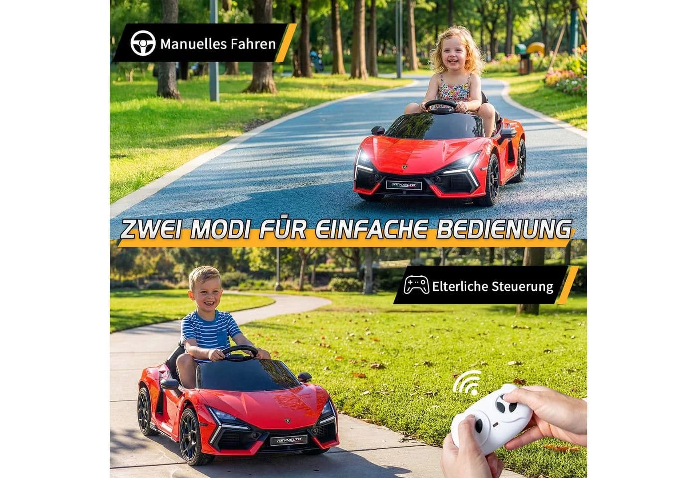 LALAHO Elektro-Kinderauto Lamborghini Revuelto 12V Rot - Bild 3