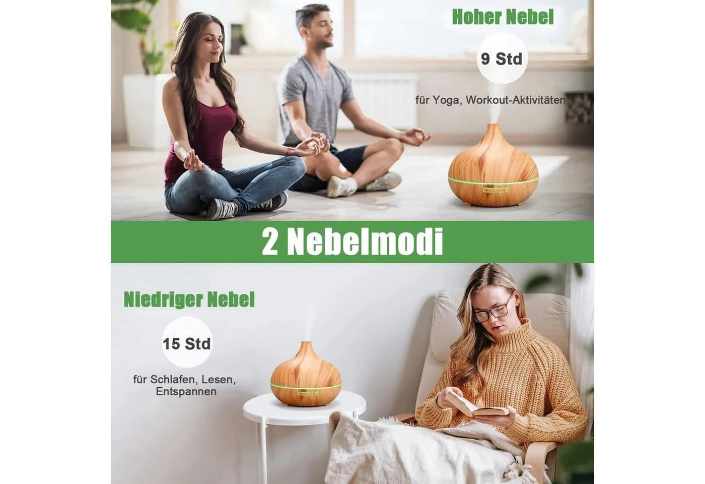 Athlix Diffuser Luftbefeuchter 500ml Ultraschall Aromatherapie - Bild 4