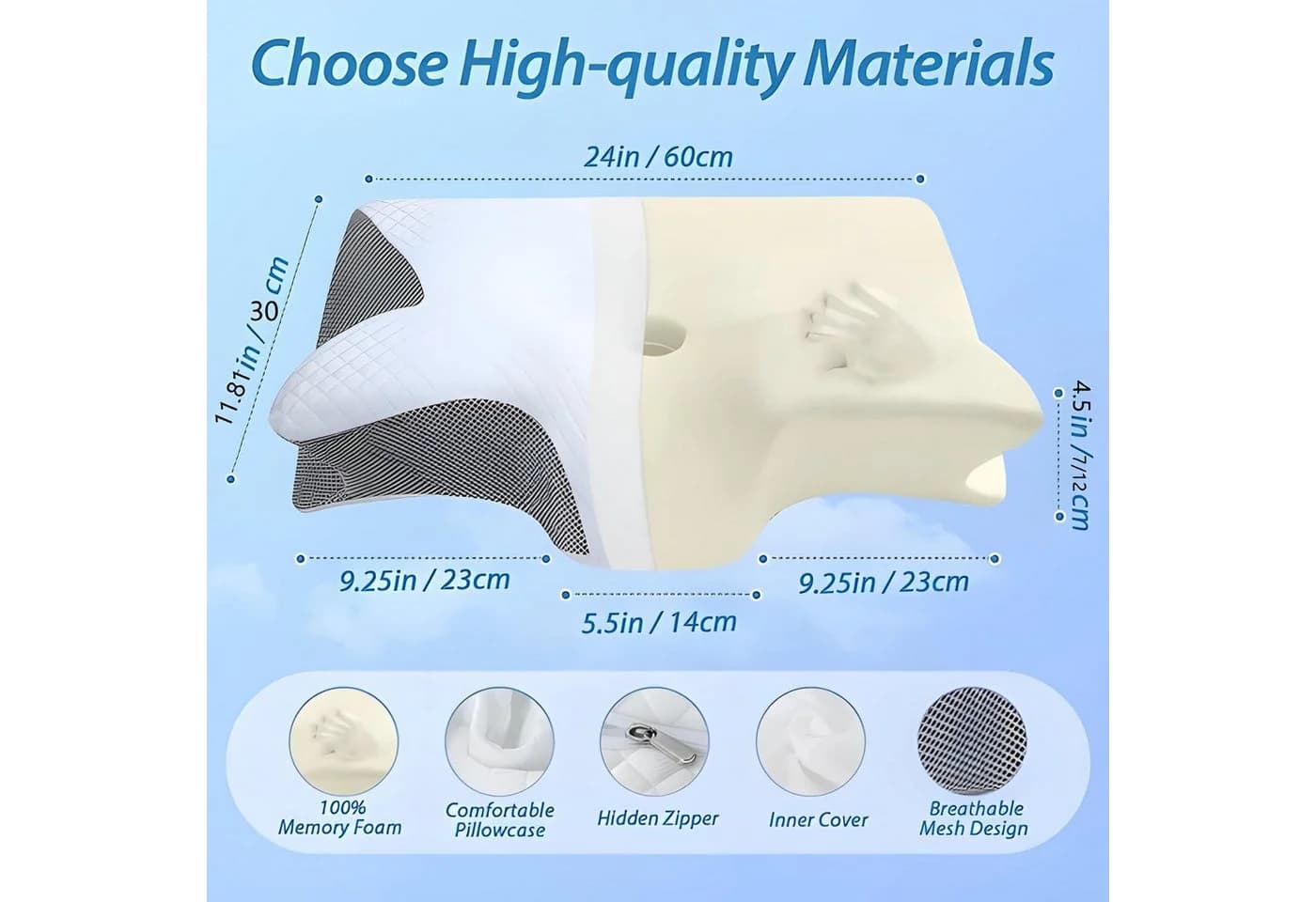 Athlix Nackenkissen Memory-Schaum Orthopädisch Ergonomisch - Bild 3