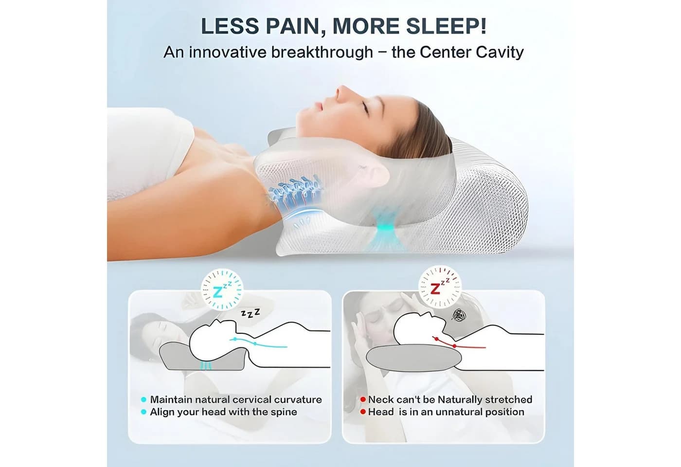 Athlix Nackenkissen Memory-Schaum Orthopädisch Ergonomisch - Bild 5