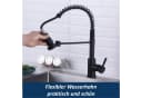 Athlix Küchenarmatur Wasserhahn Schwarz 360° schwenkbar mit Brause Bild 1