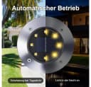 Athlix LED Solar-Bodenleuchte mit 8 LEDs für Garten Bild 3