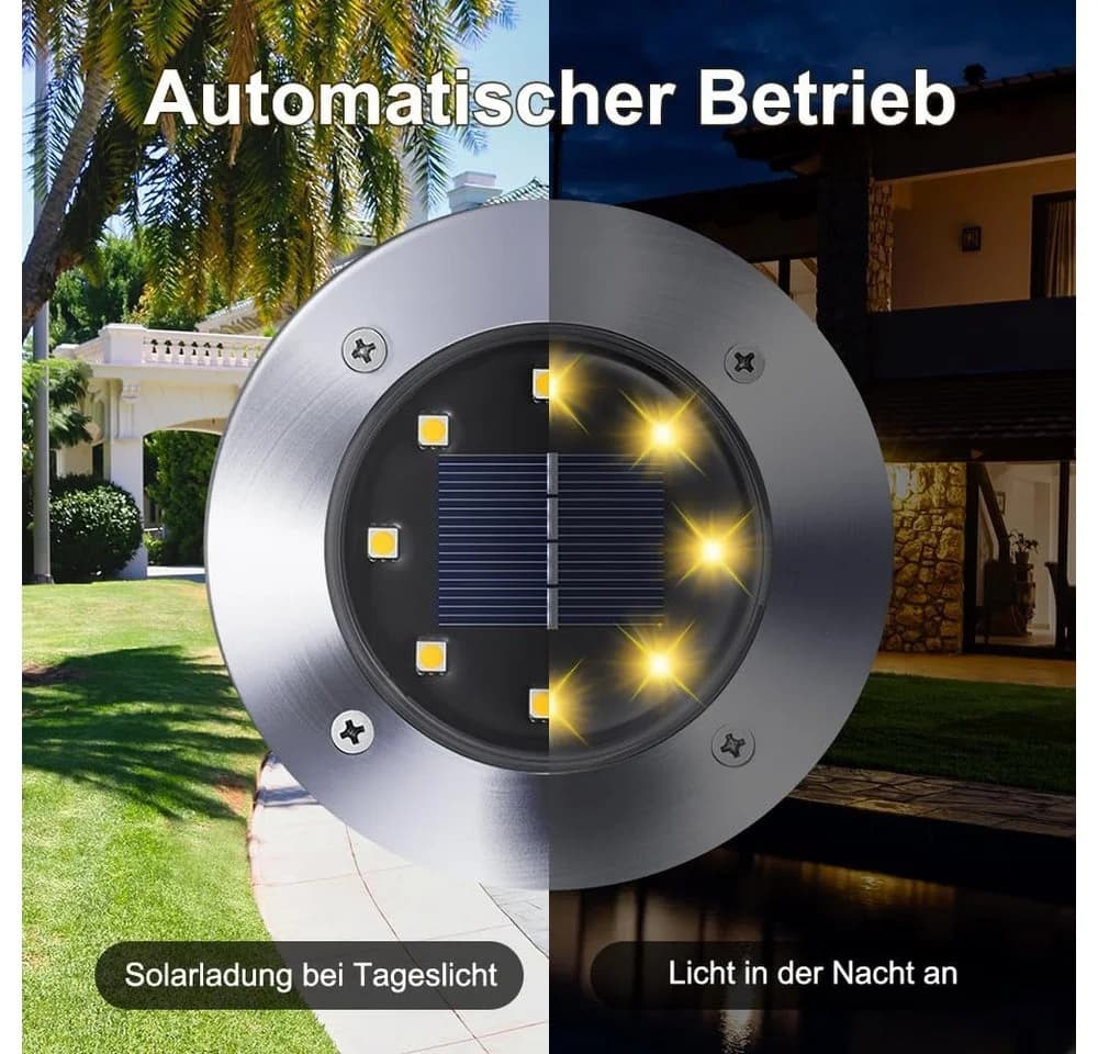 Athlix LED Solar-Bodenleuchte mit 8 LEDs für Garten - Bild 3