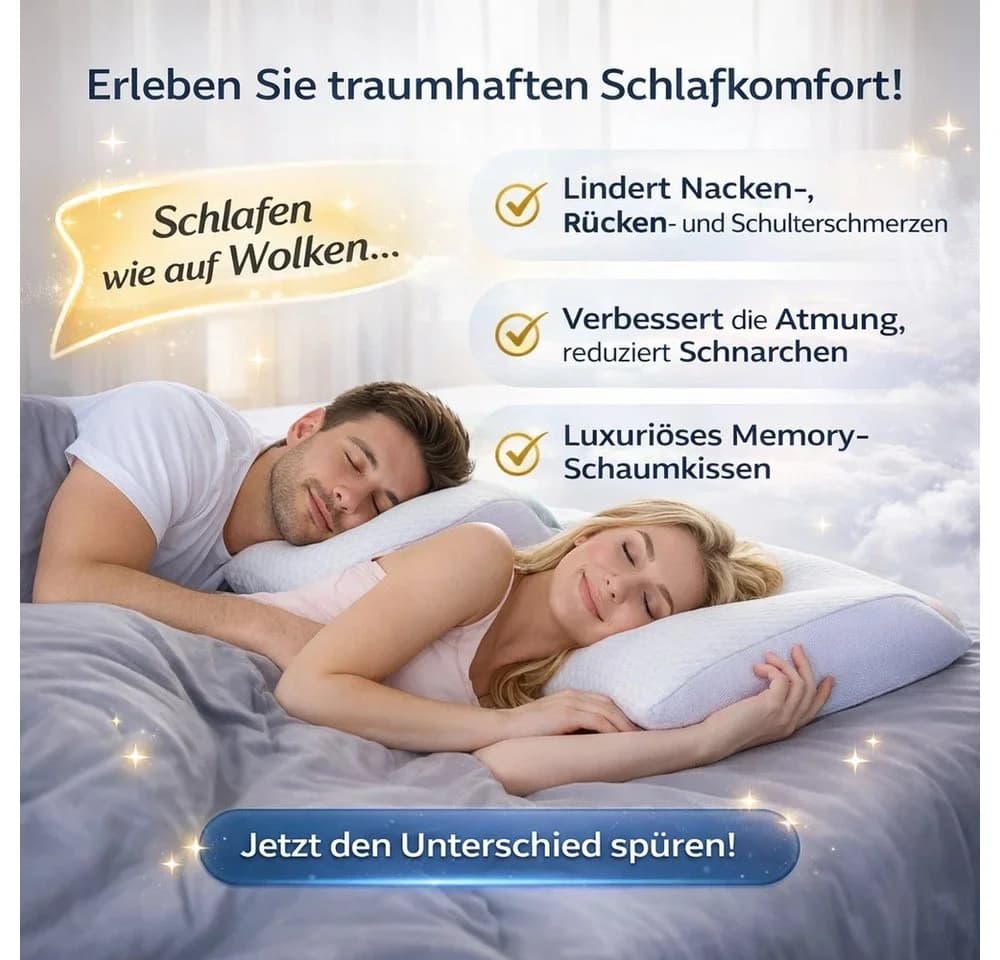Athlix Nackenkissen Memory Foam Grau Ergonomisch Orthopädisch