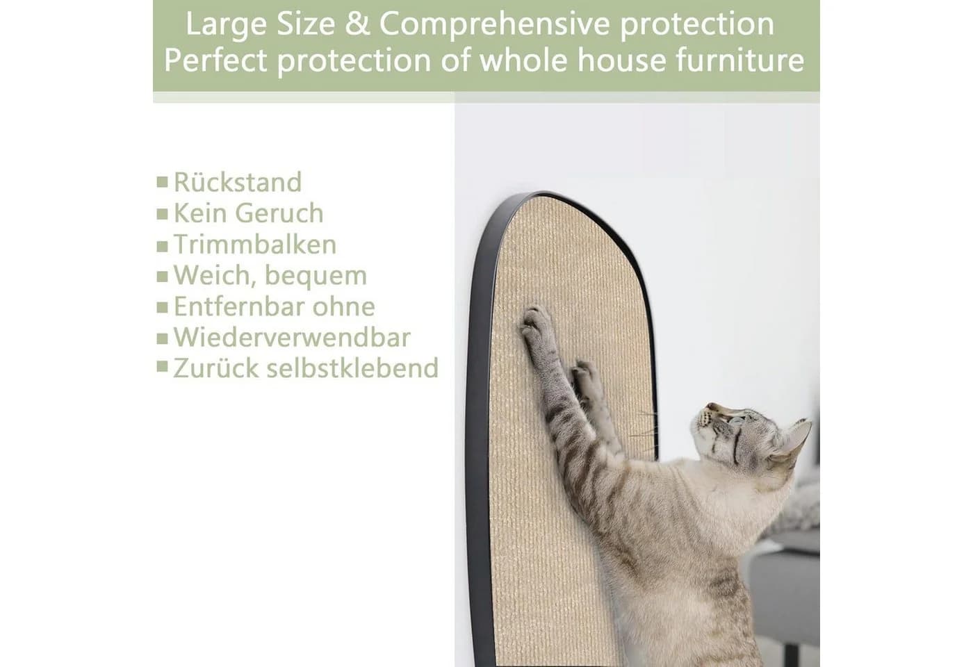 Athlix Selbstklebende Kratzmatte für Sofa & Wand 200x40 cm - Bild 3