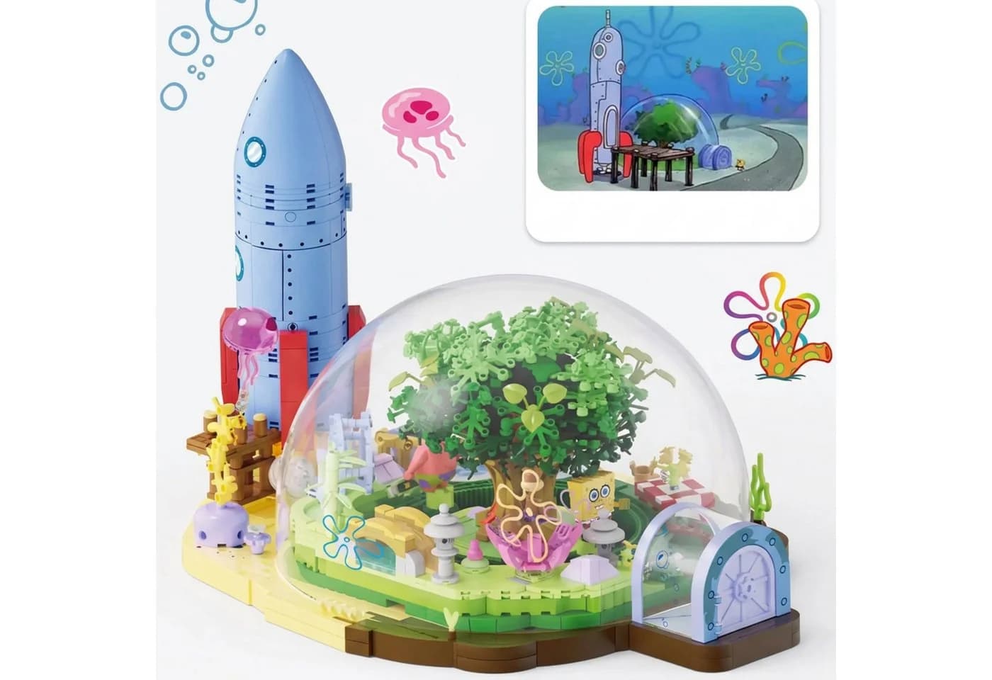 Athlix Sandy Cheeks Baumkuppel Klemmbausteine Set mit 1200 Teilen - Bild 2