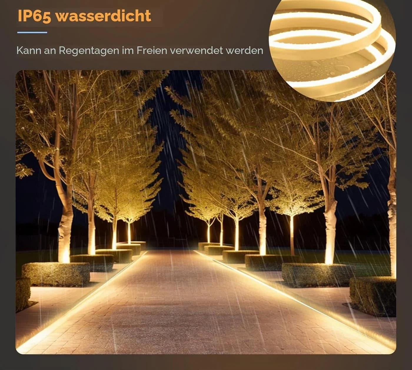 Athlix Neon LED-Streifen Weiß IP65 Wasserdicht 120 LEDs/m Zuschneidbar - Bild 3