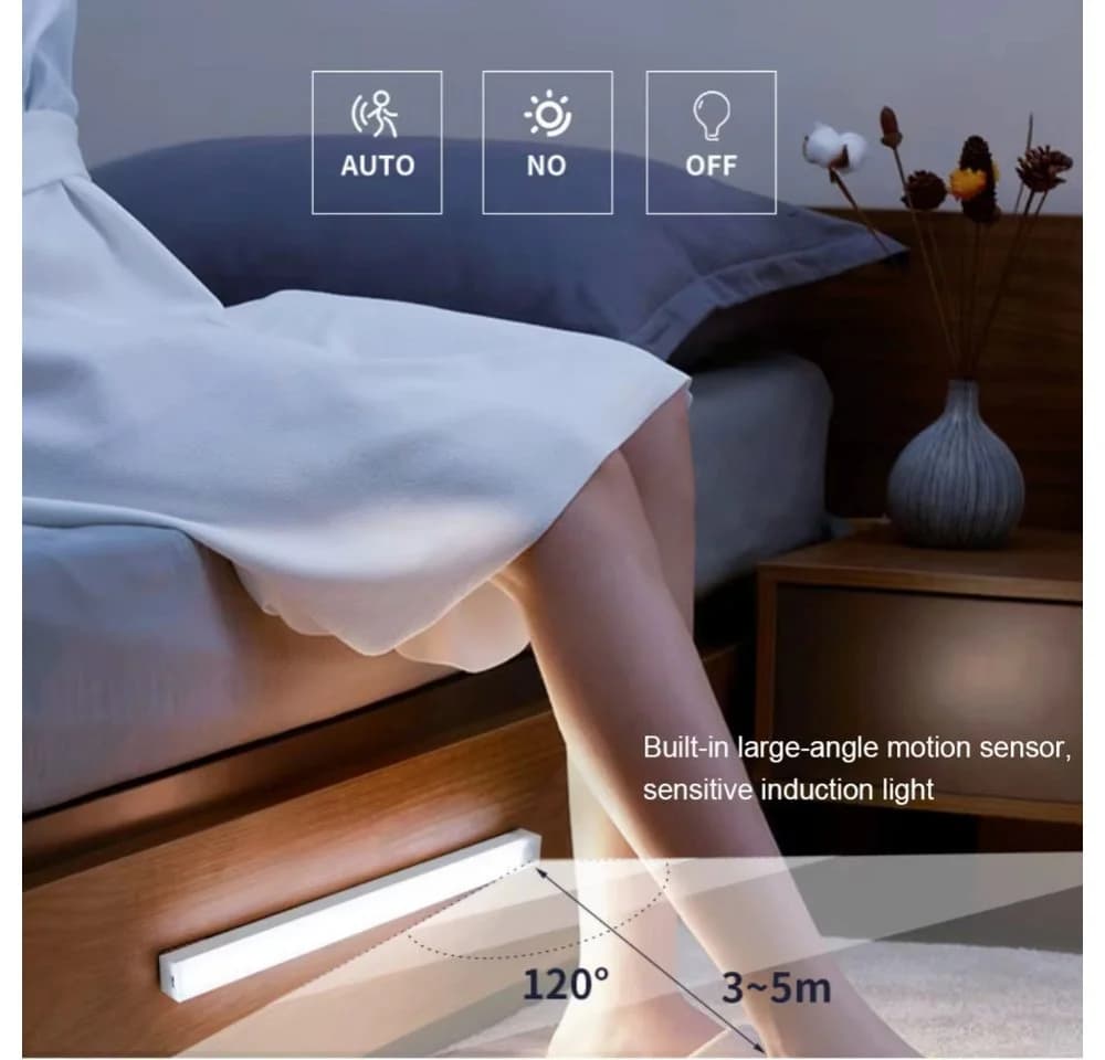 Athlix Kabellose LED-Schrankleuchte mit Bewegungssensor, USB-C, Weiß - Bild 4