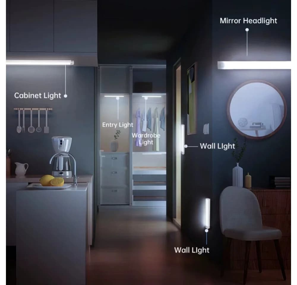 Athlix Kabellose LED-Schrankleuchte mit Bewegungssensor, USB-C, Weiß - Bild 5