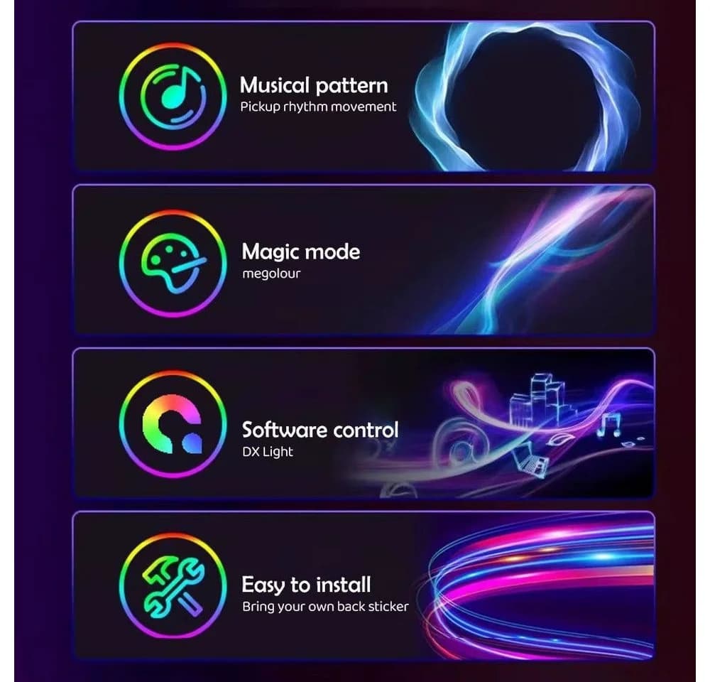 Athlix RGB-IC LED Lichtleiste mit App-Steuerung & Rhythmus-Modus