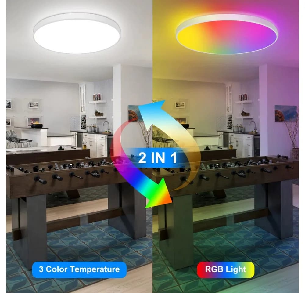 Athlix Intelligente RGB-LED-Deckenleuchte CE1133 Weiß