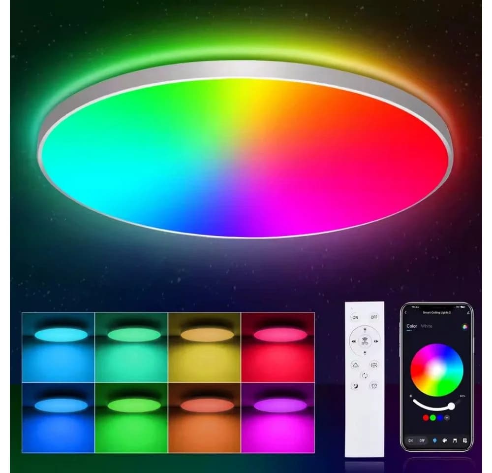 Athlix Intelligente RGB-LED-Deckenleuchte CE1133 Weiß - Bild 2