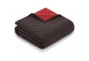 kamelshopping Wohndecke XXL 220x240 cm Schwarz-Braun/Rot Gesteppt Bild 2