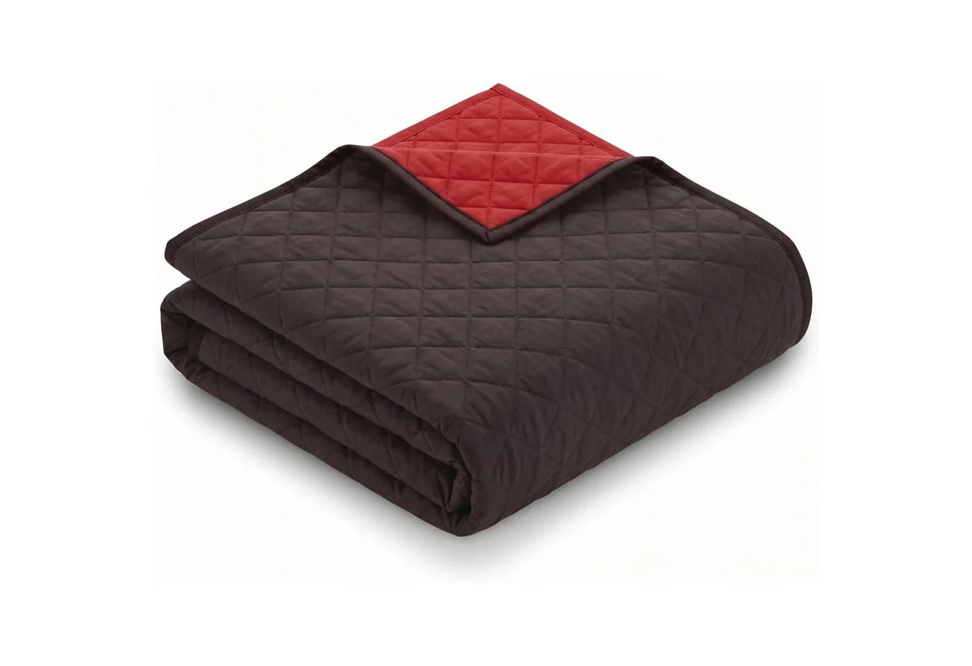 kamelshopping Wohndecke XXL 220x240 cm Schwarz-Braun/Rot Gesteppt - Bild 2