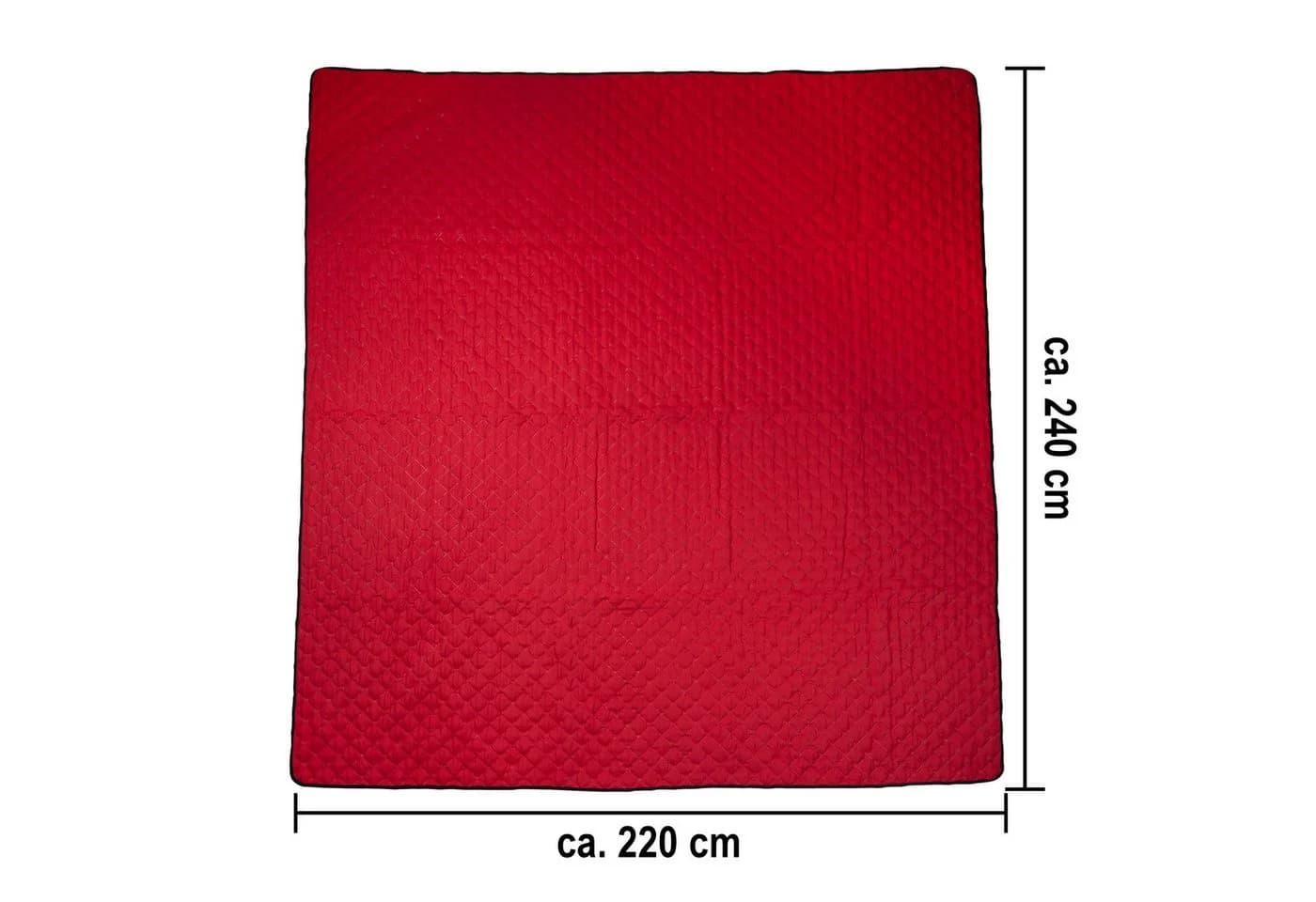 kamelshopping Wohndecke XXL 220x240 cm Schwarz-Braun/Rot Gesteppt - Bild 5