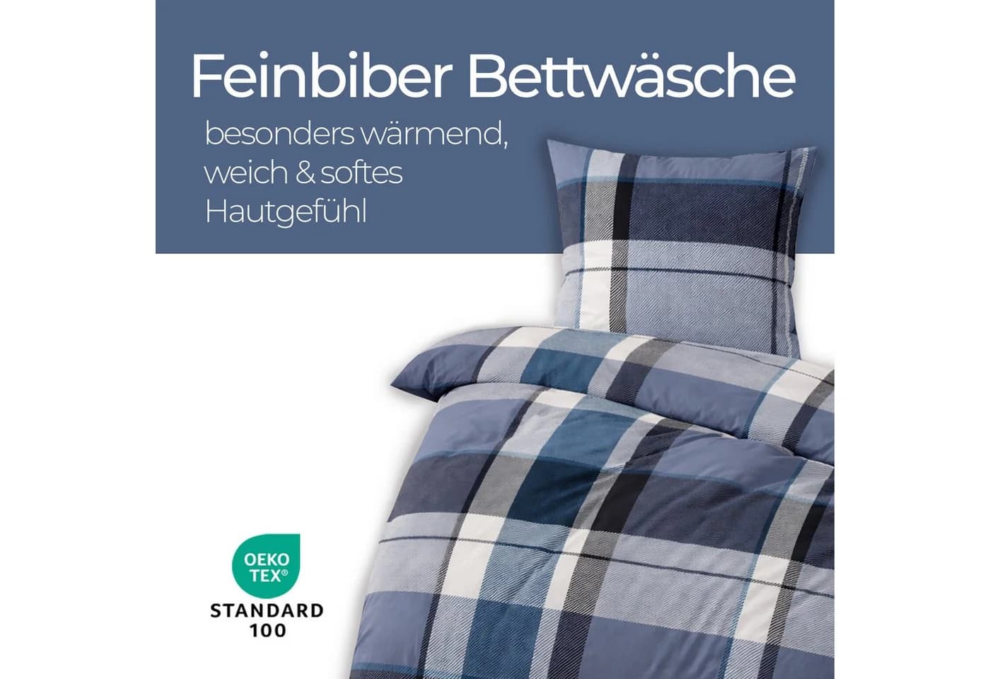 Bestlivings Feinbiber Bettwäsche Set Winter Mischgewebe 2 teilig 135x200/80x80cm 65% Baumwolle 35% Polyester atmungsaktiv extra warm - Bild 5