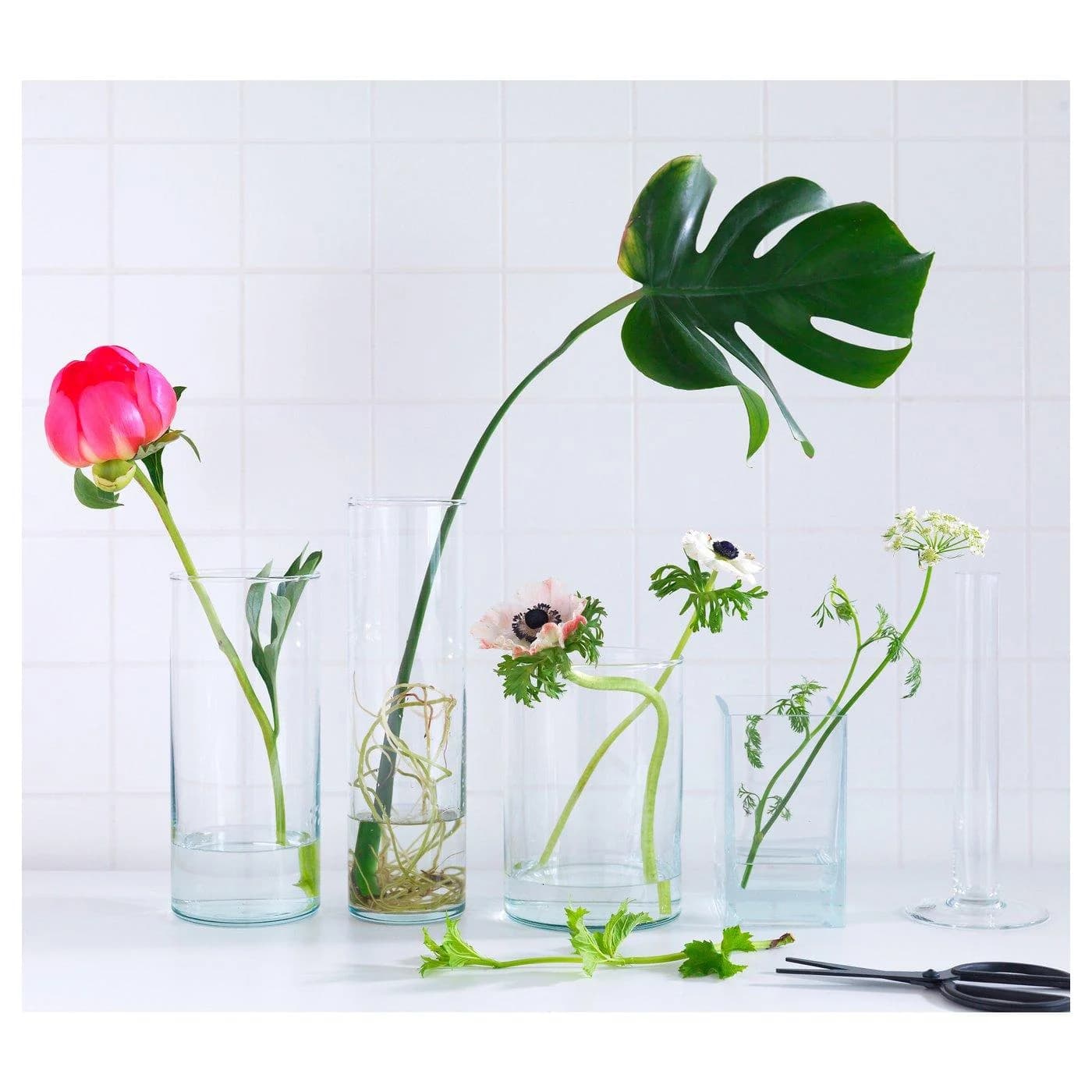 IKEA CYLINDER Vasen-Set 3er transparent Glas