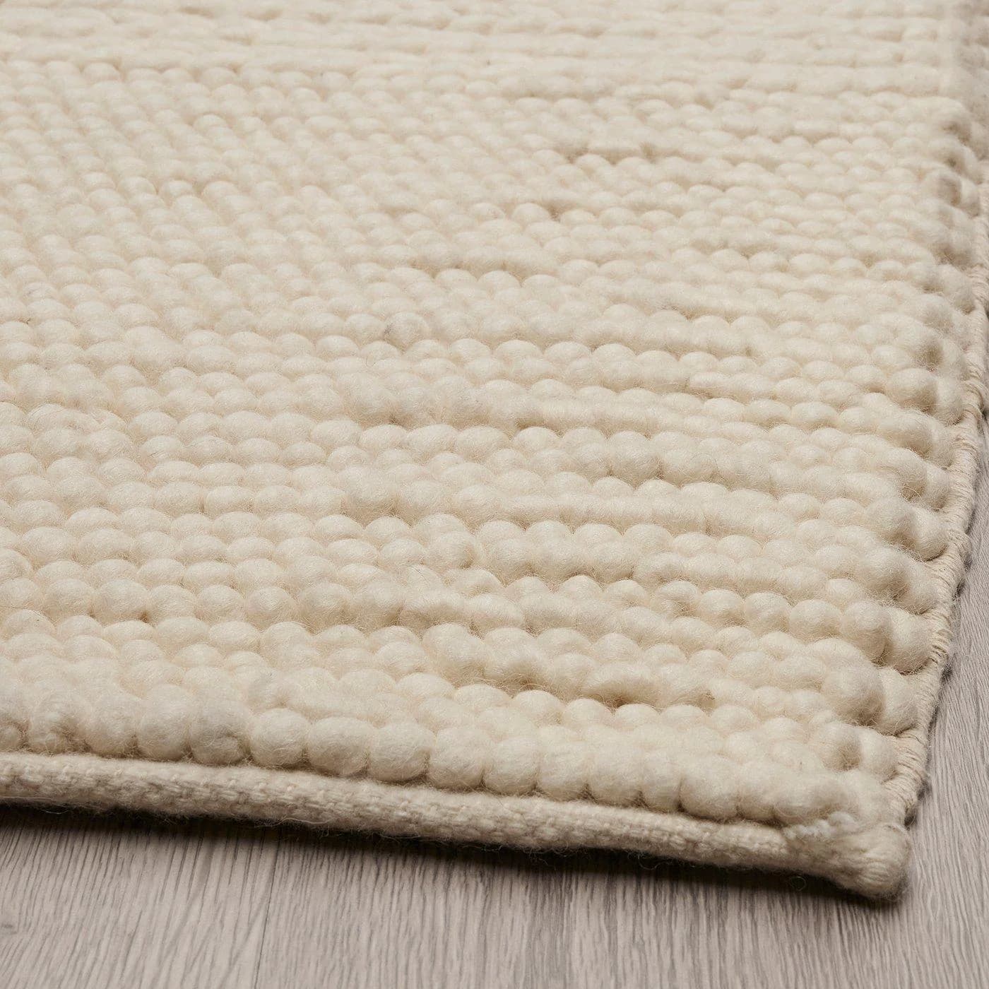 IKEA IBSKER Teppich Beige Handgewebt Schurwolle