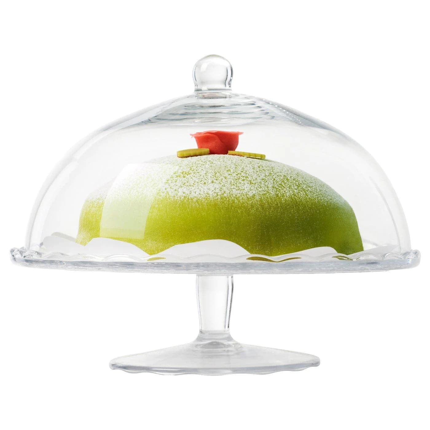 IKEA ARV BRÖLLOP Kuchenplatte mit Fuß und transparenter Abdeckung