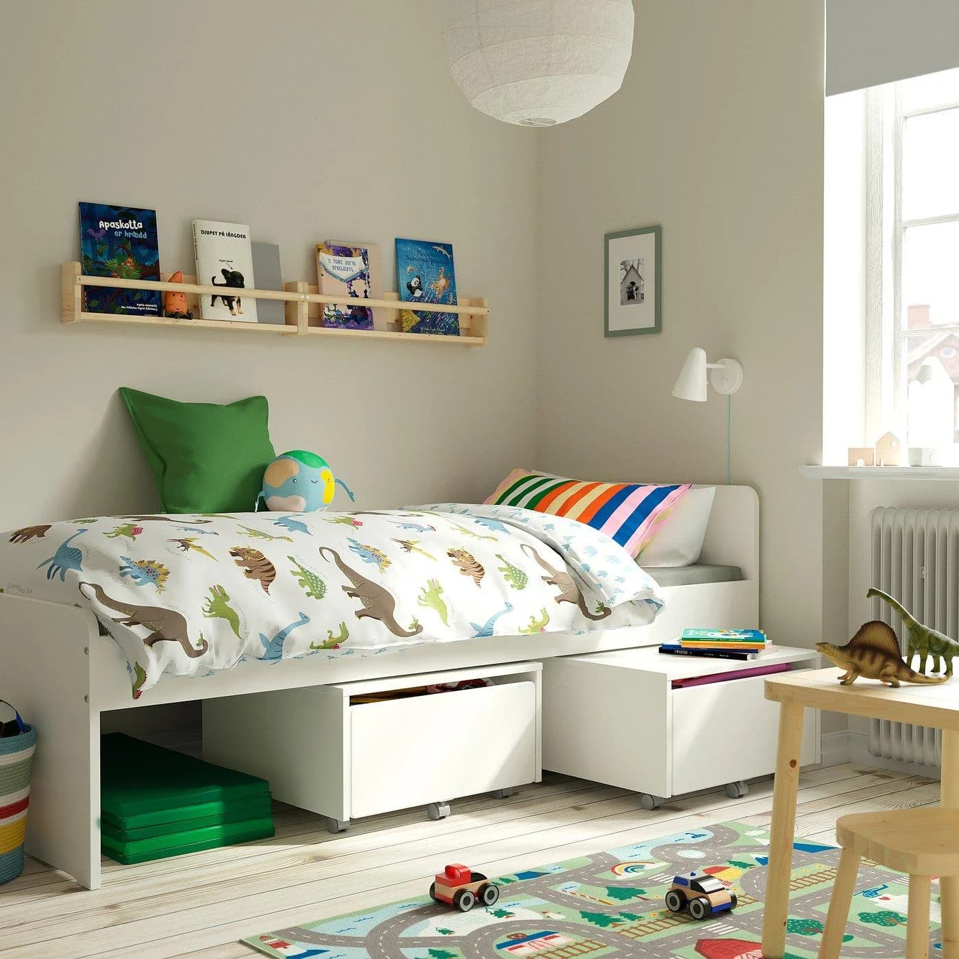 IKEA SLÄKT Bettgestell mit Federholzrahmen Weiß