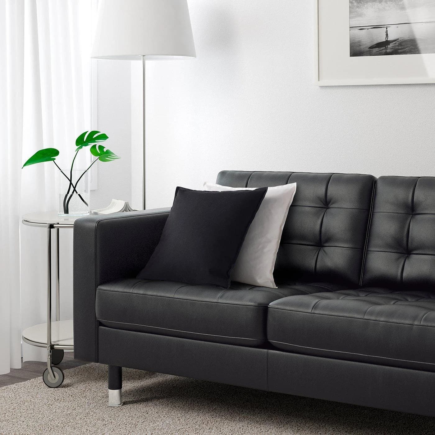 IKEA LANDSKRONA 4er-Sofa Schwarz Grau Metall