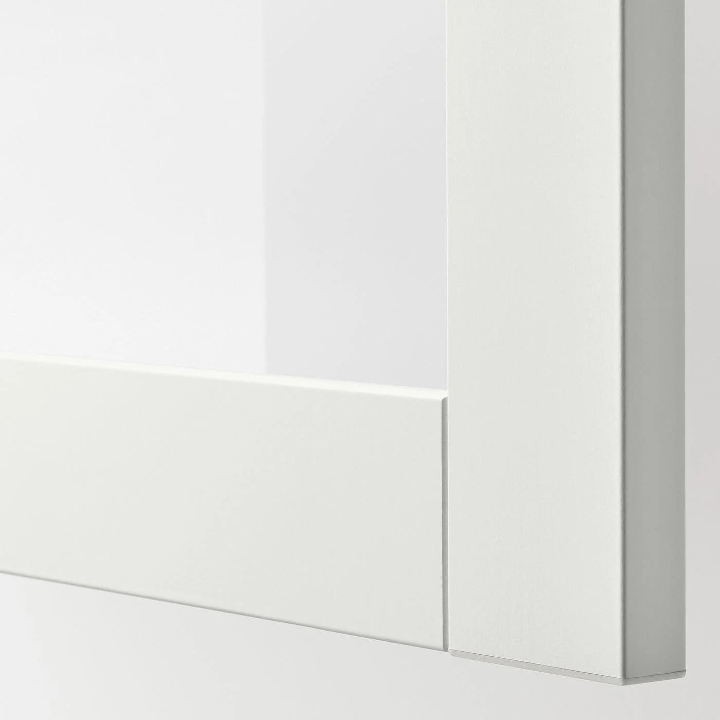 IKEA BESTÅ Schrankkombination für Wandmontage Weiß Klarglas