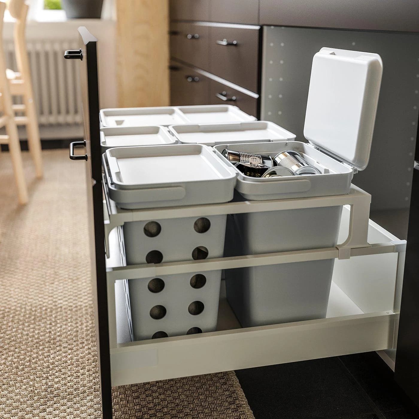 IKEA HÅLLBAR Behälter mit Deckel Hellgrau