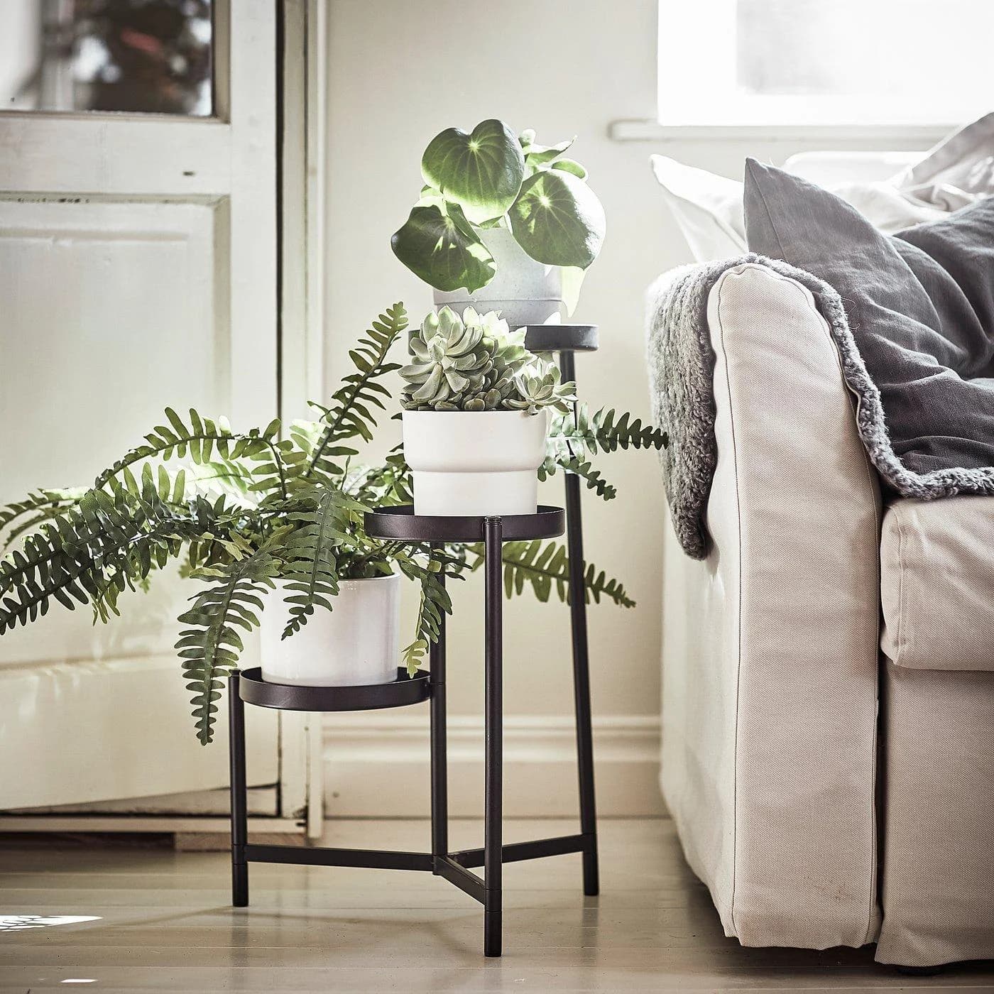 IKEA OLIVBLAD Blumenständer Schwarz Modern