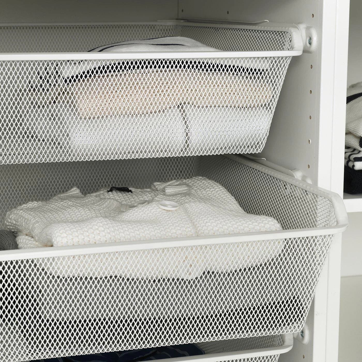 IKEA KOMPLEMENT Netzdrahtkorb mit Auszugschiene Weiß