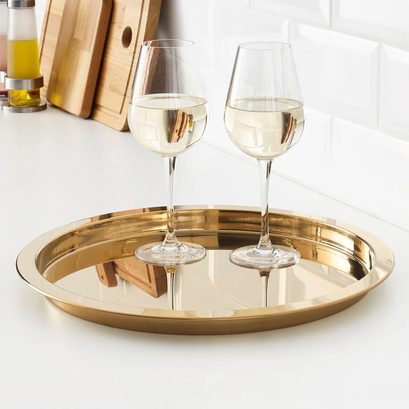 IKEA GLATTIS Tablett Messingfarben