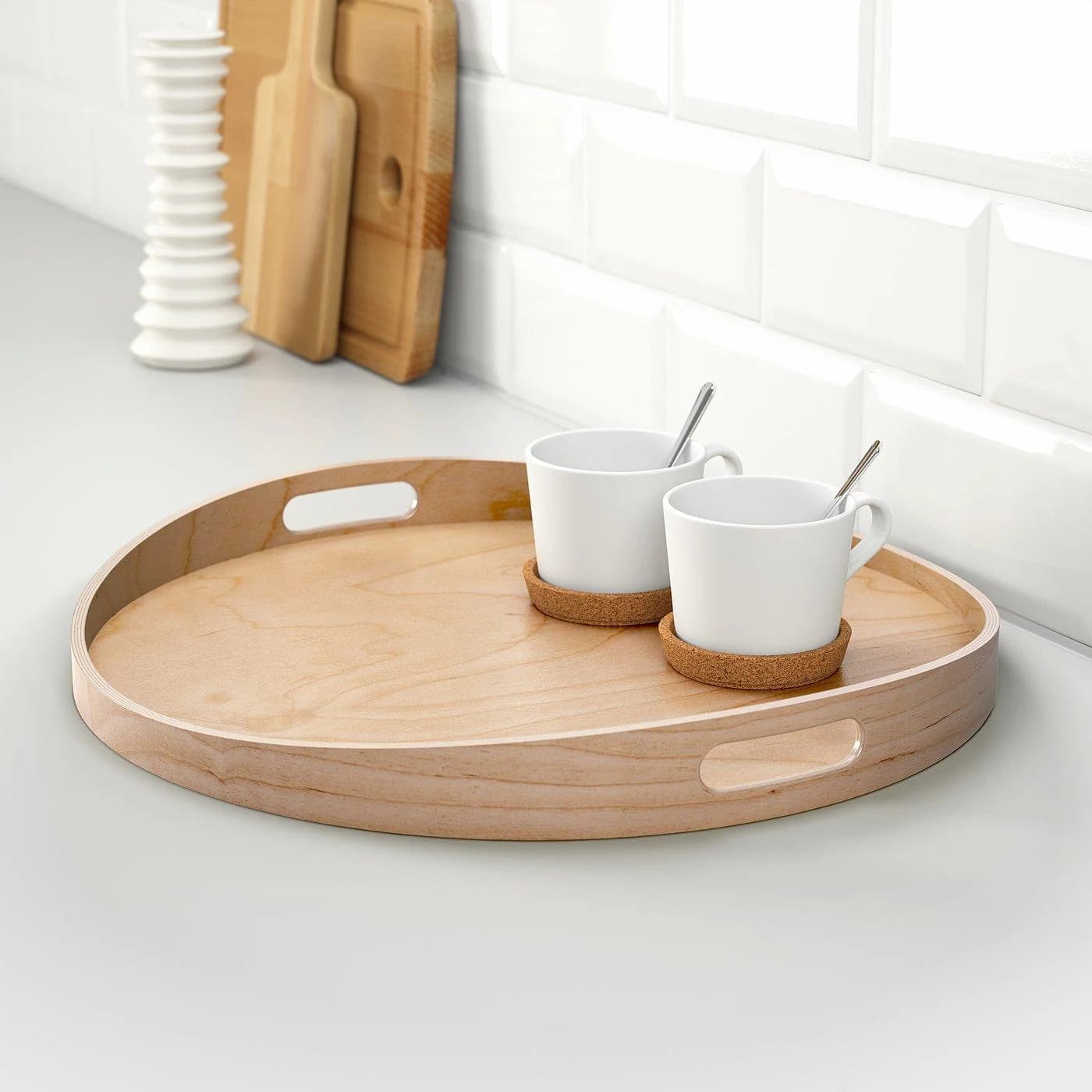 IKEA SKALA Tablett aus Birkenholz mit Griffen