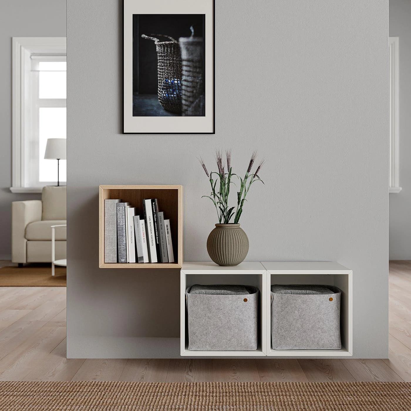IKEA EKET Schrankkombination für Wandmontage Weiß Eicheneffekt