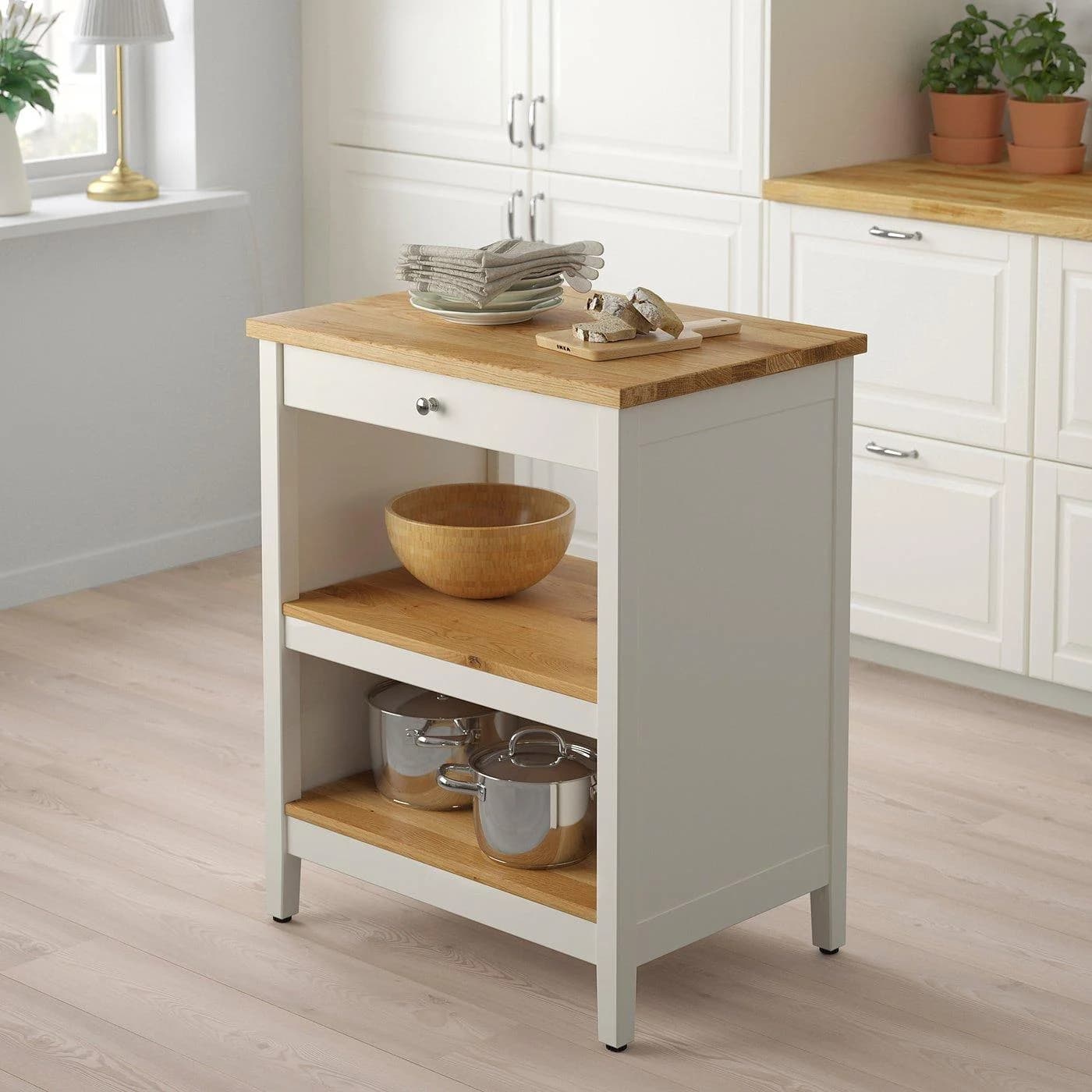 IKEA TORNVIKEN Kücheninsel Beige/Braun Holzwerkstoff