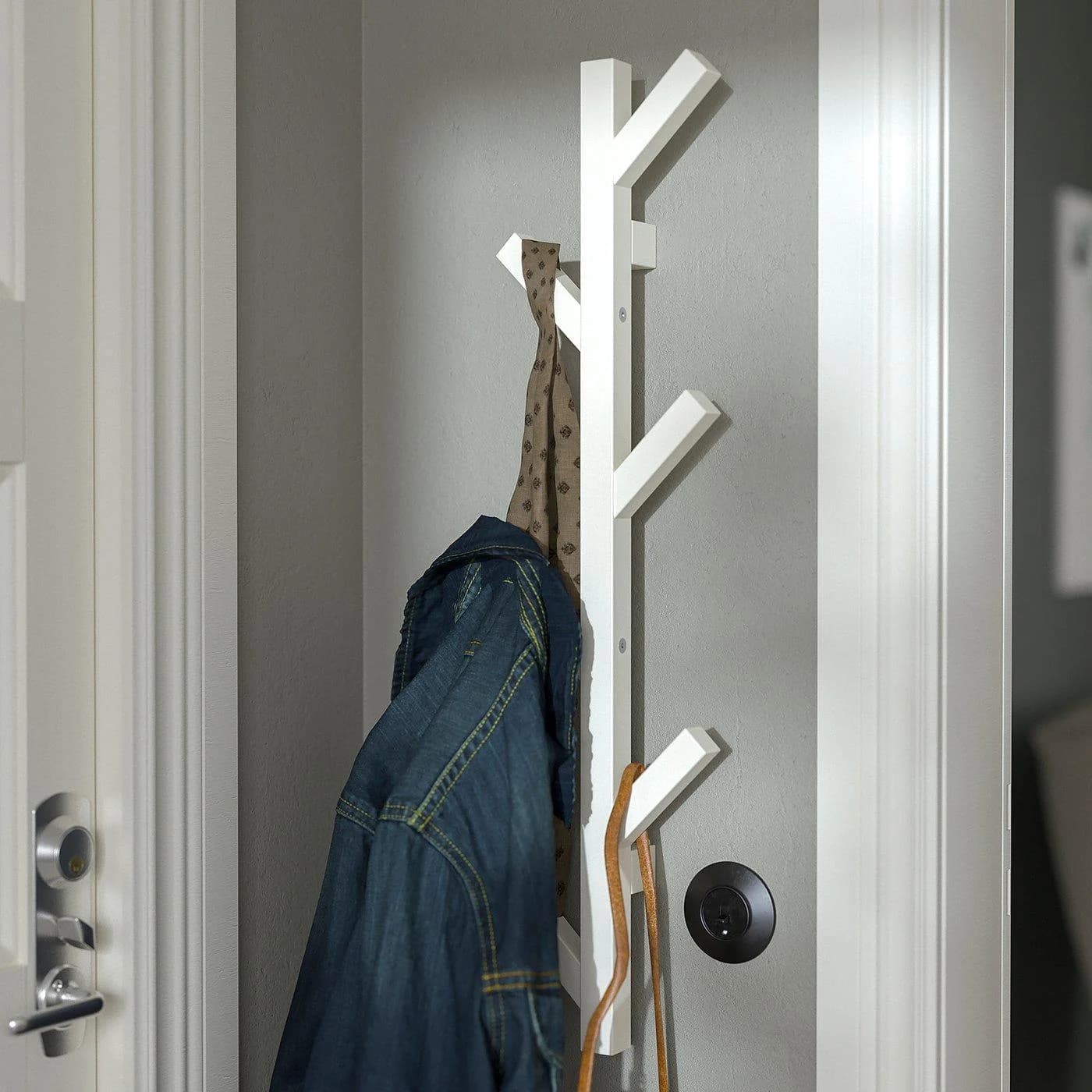 IKEA TJUSIG Aufhänger Weiß Massivholz