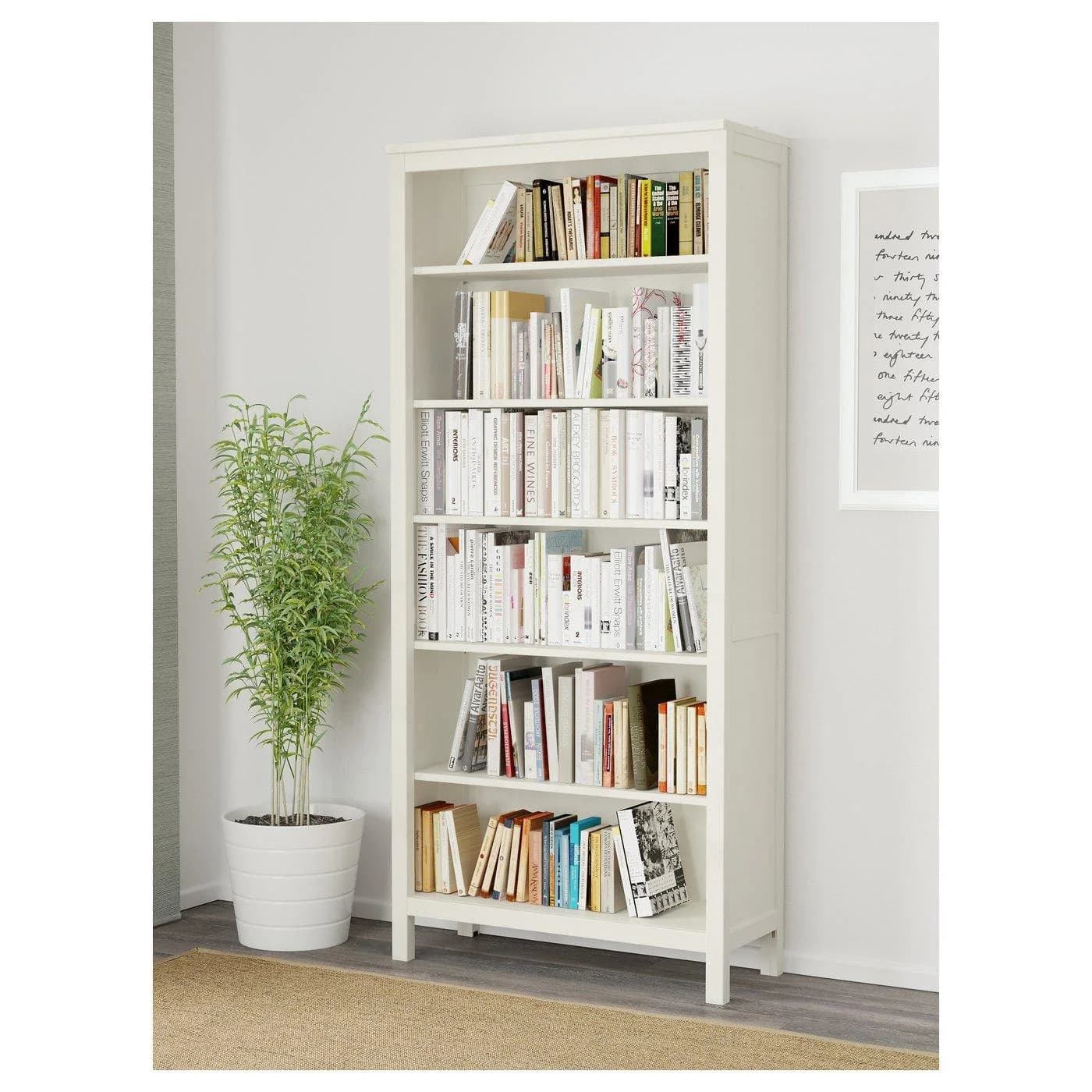 IKEA HEMNES Bücherregal Weiß Gebeizt Massivholz