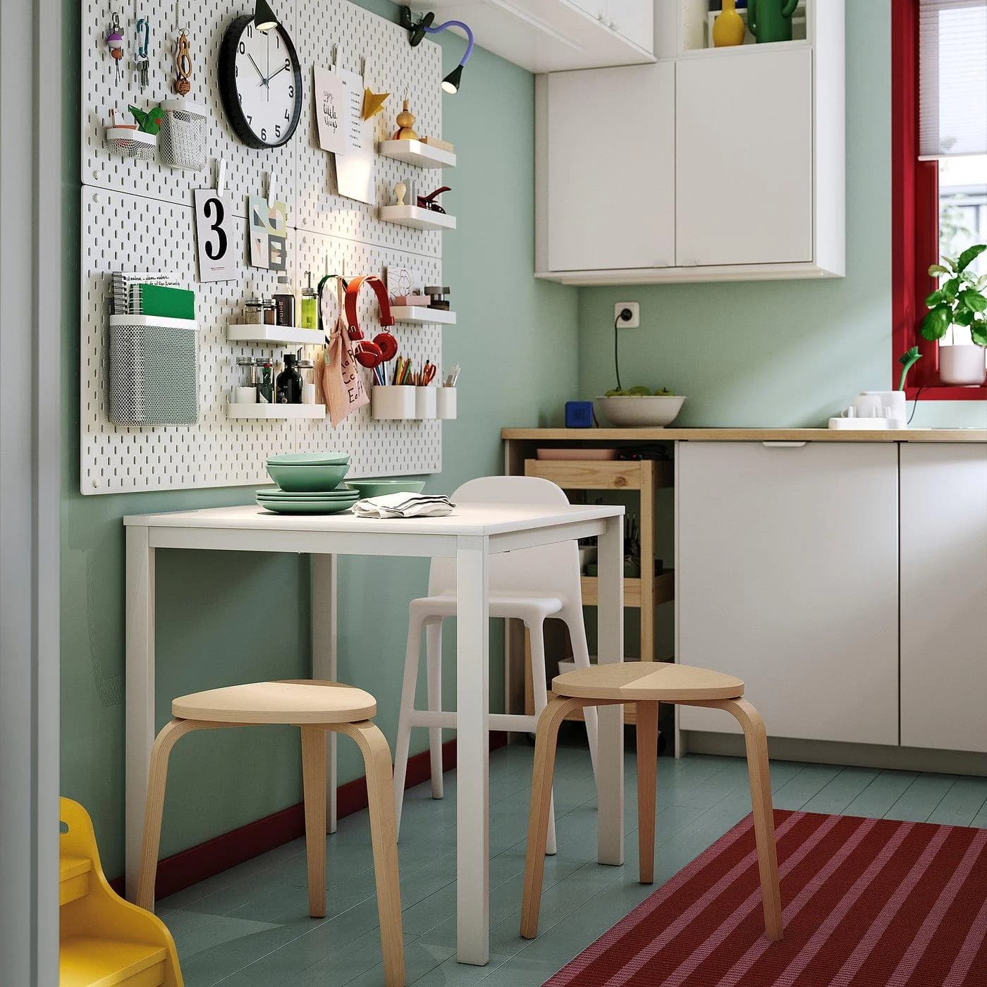 IKEA KYRRE Hocker Stapelbar Birkenholz Dreieckig